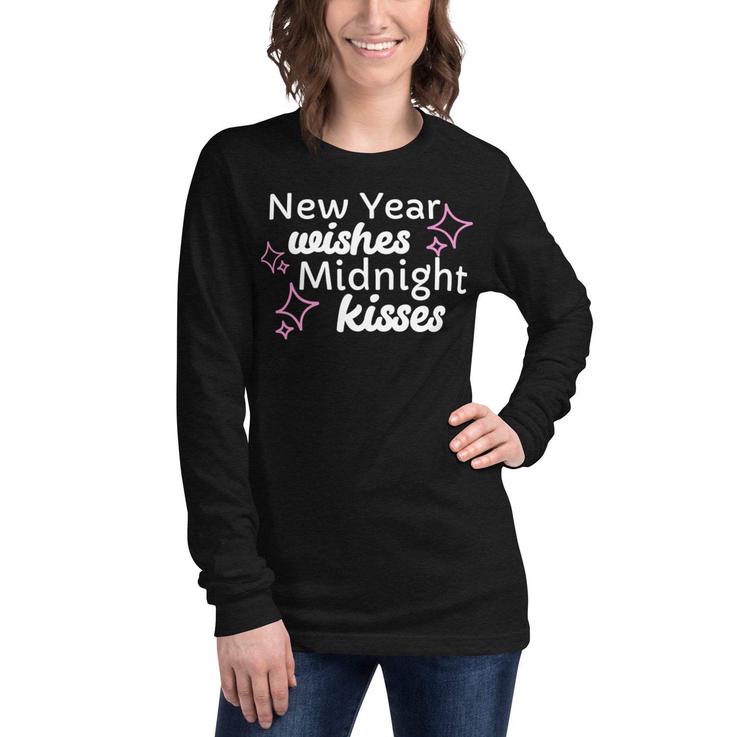 New Year Wishes Midnight Kisses - Unisex Long Sleeve Tee