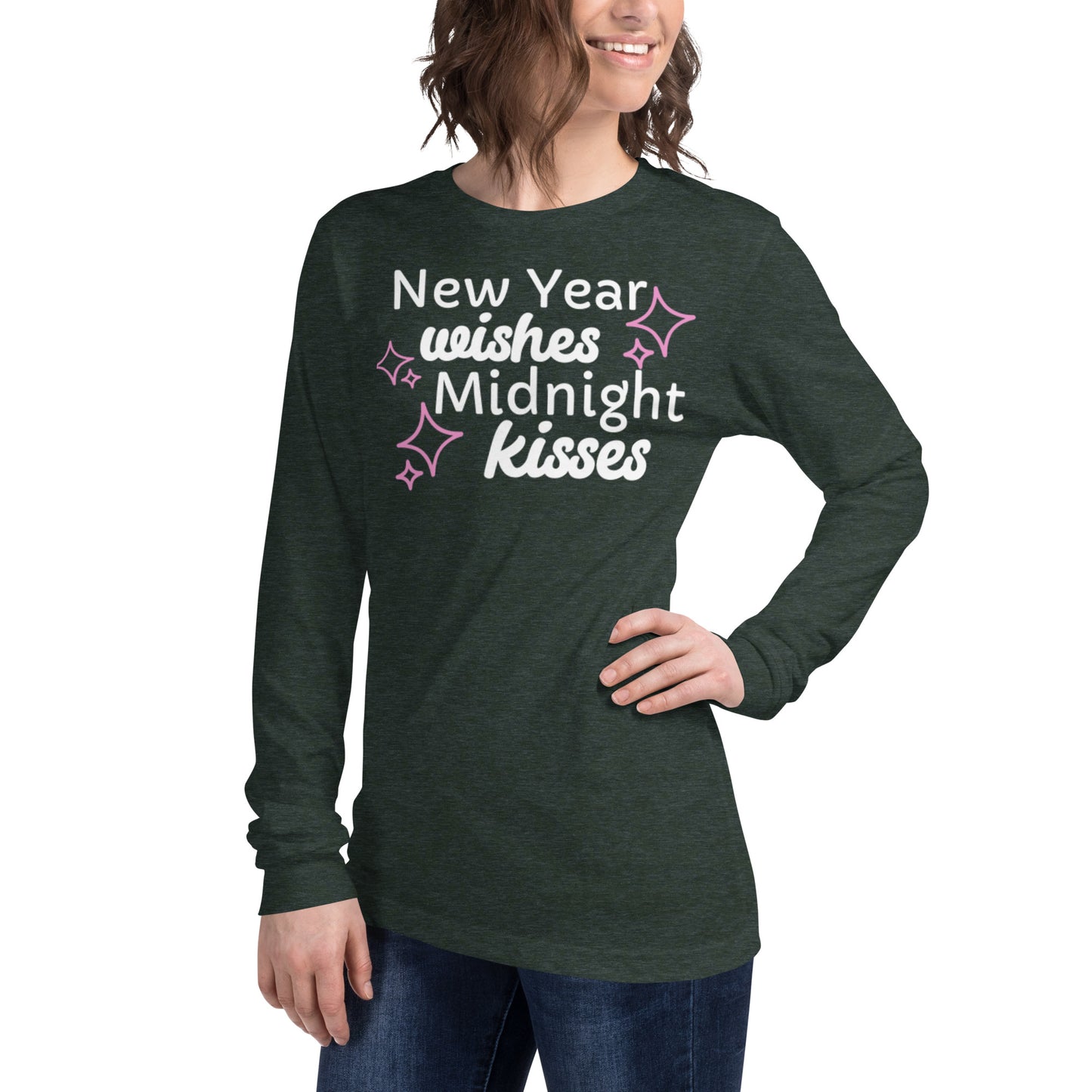 New Year Wishes Midnight Kisses - Unisex Long Sleeve Tee