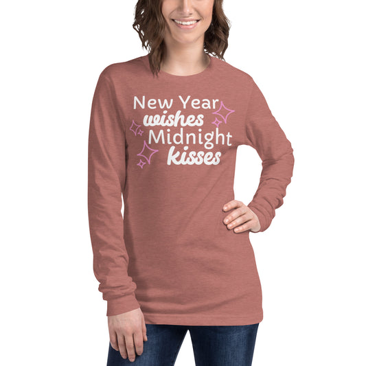 New Year Wishes Midnight Kisses - Unisex Long Sleeve Tee