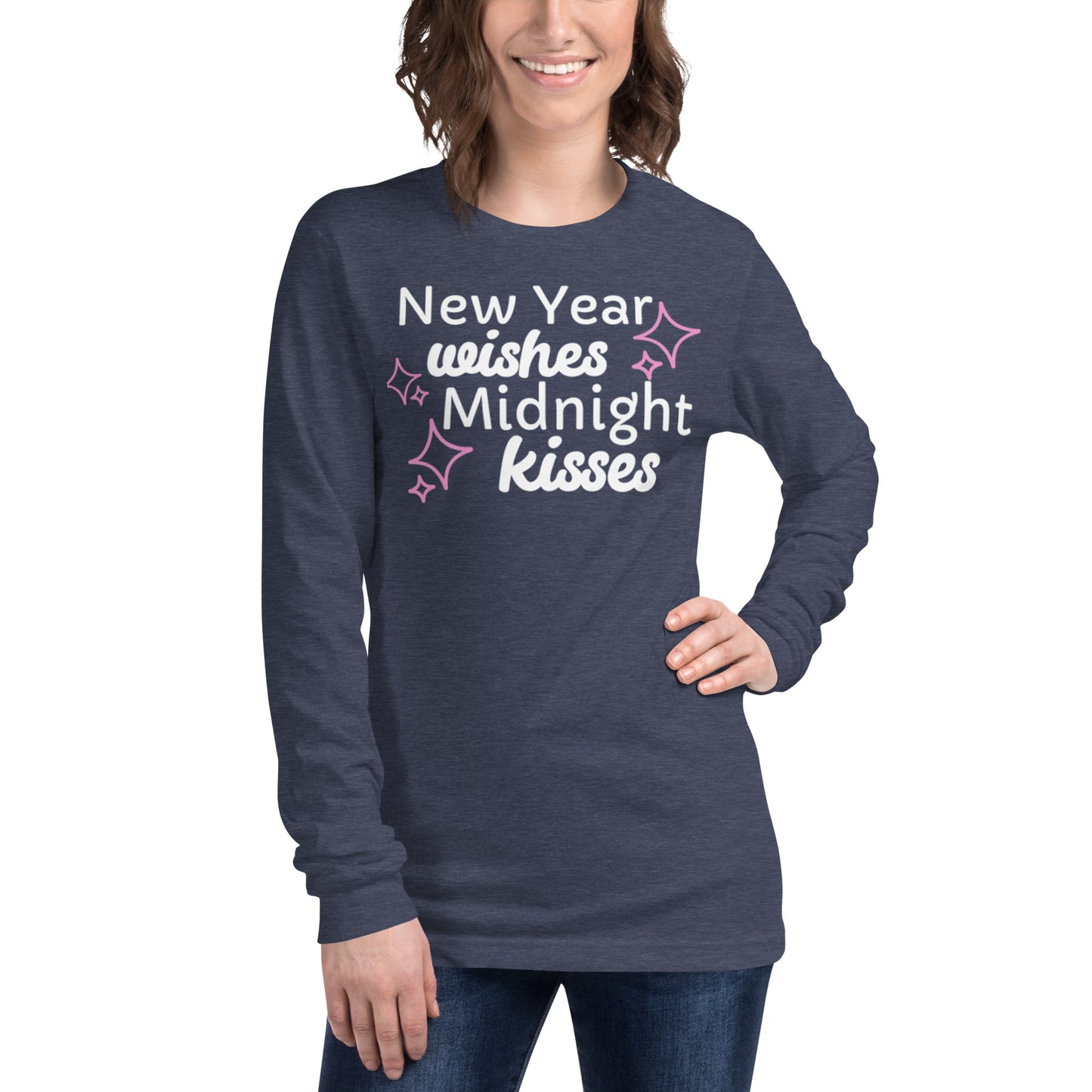 New Year Wishes Midnight Kisses - Unisex Long Sleeve Tee