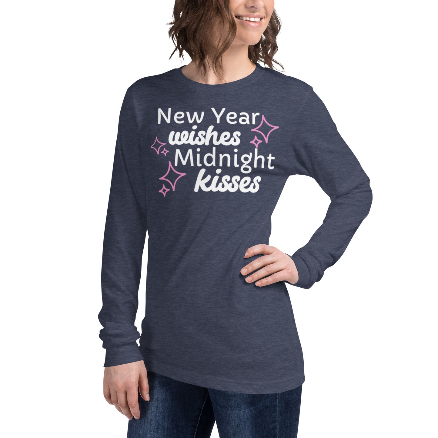 New Year Wishes Midnight Kisses - Unisex Long Sleeve Tee