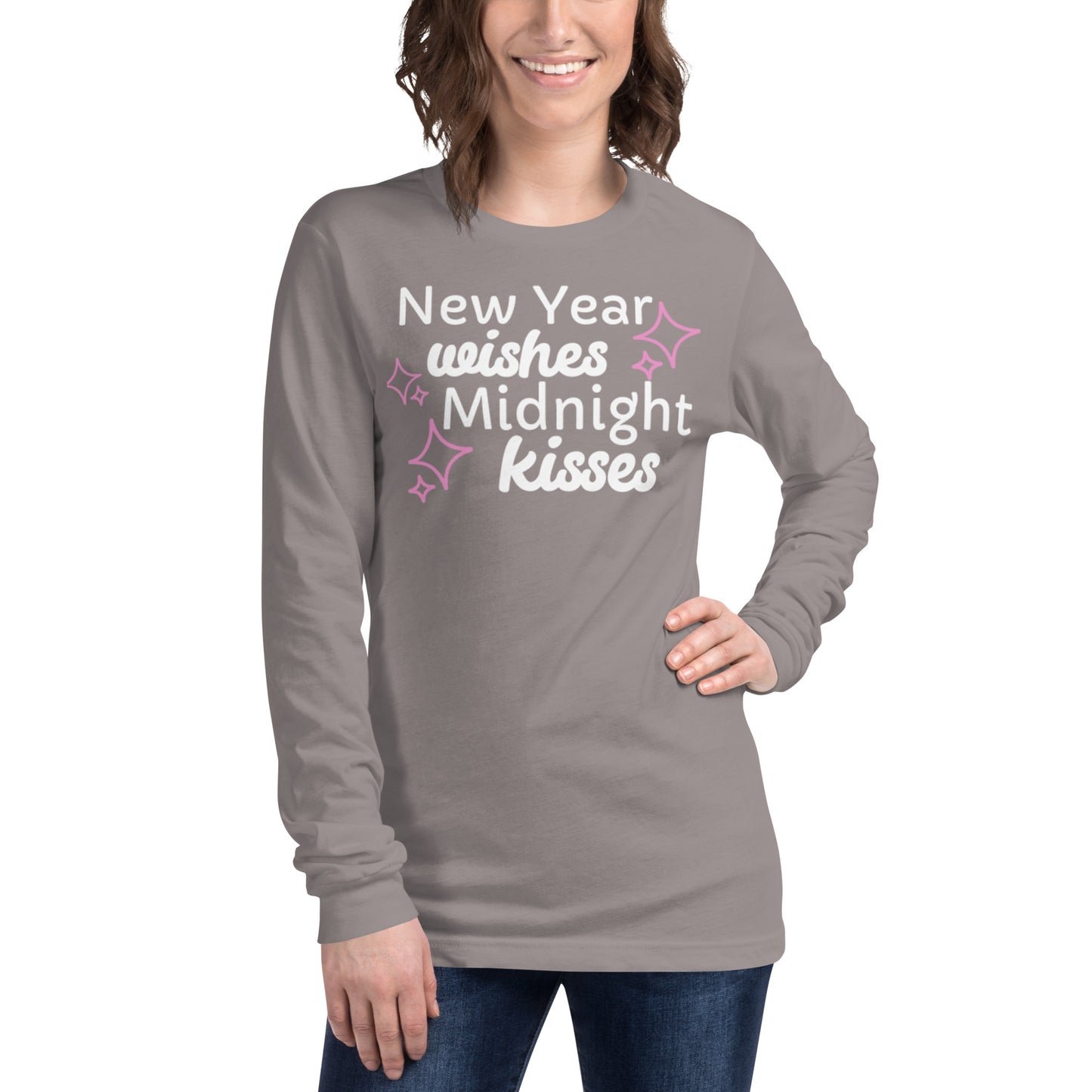 New Year Wishes Midnight Kisses - Unisex Long Sleeve Tee