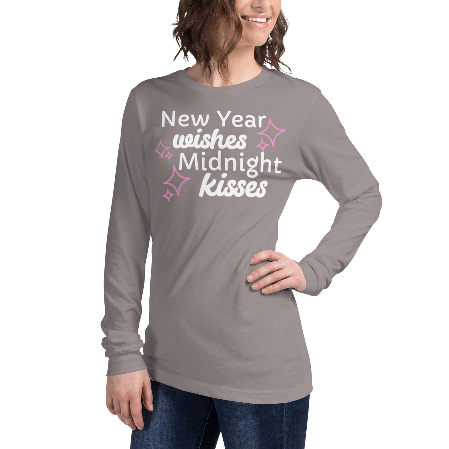 New Year Wishes Midnight Kisses - Unisex Long Sleeve Tee