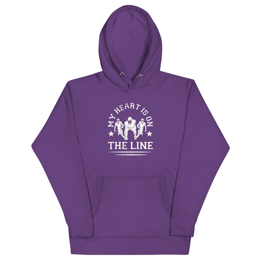 My Heart Is On The Line - Women's Football Hoodie