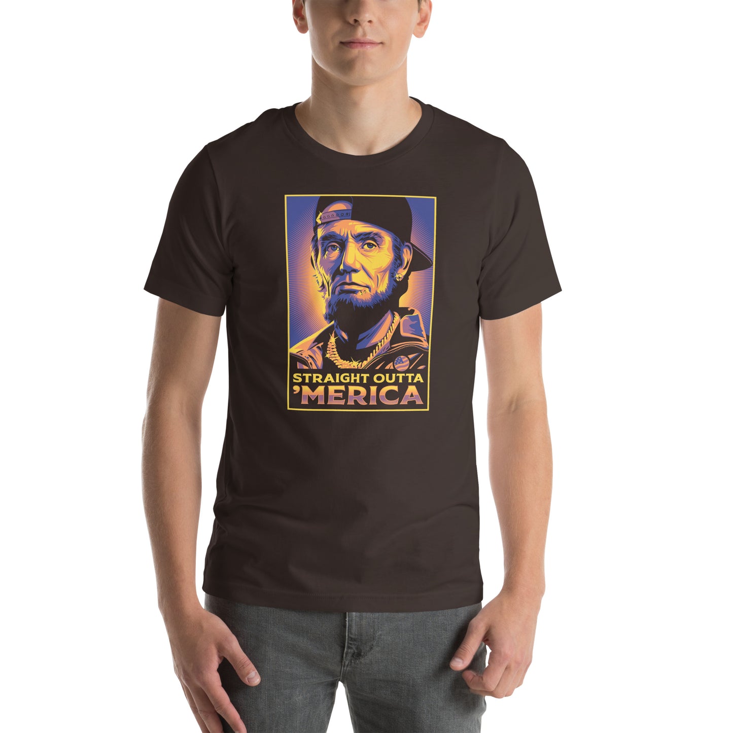 Straight Outta 'Merica - AI Abe Patriotic Tee