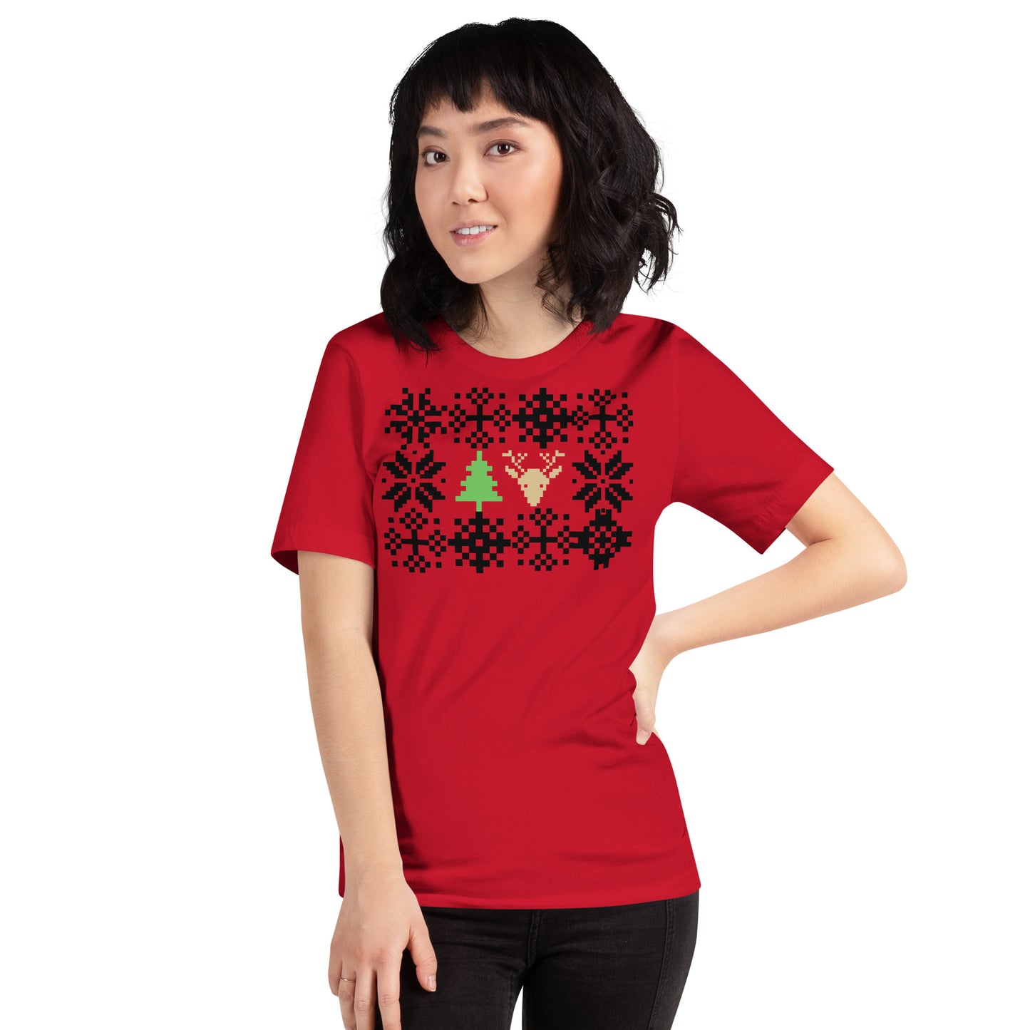 Retro Holiday Sweater Tee - Unisex t-shirt