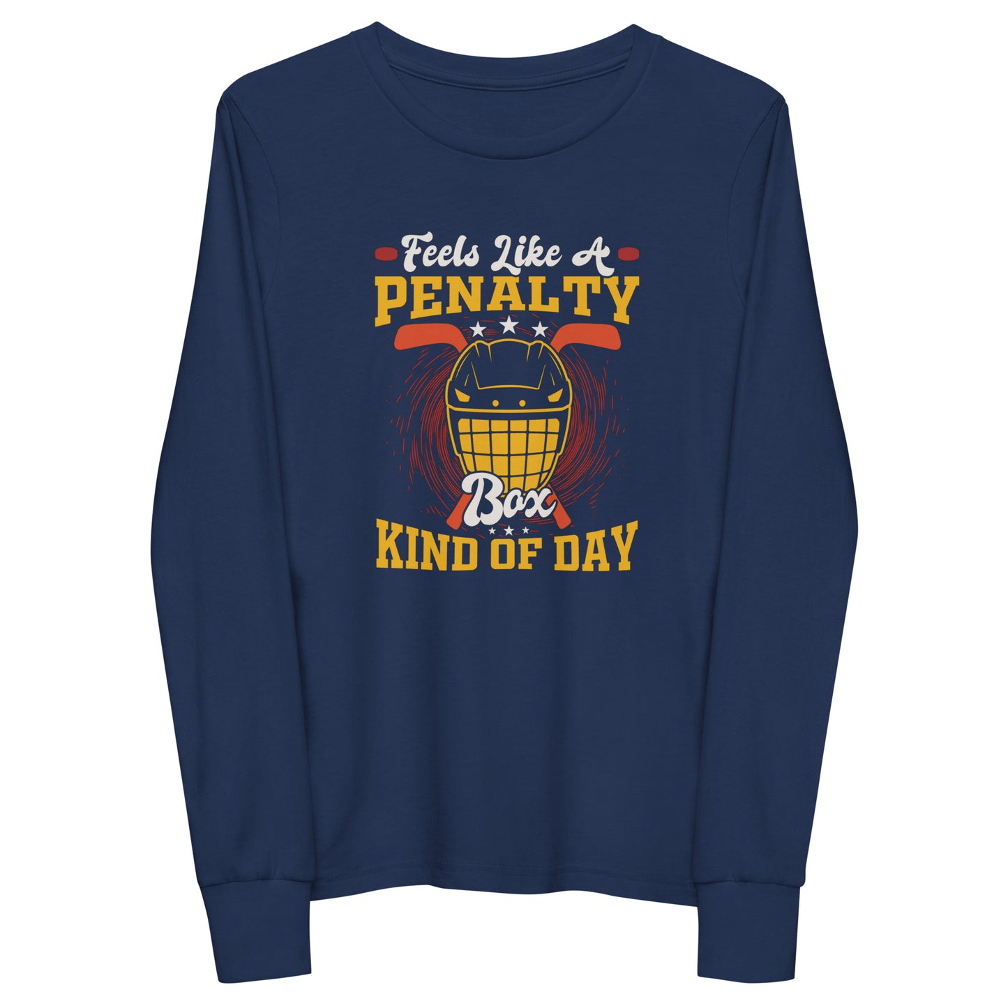 Feels Like A Penalty Box Kind Of Day - Youth long sleeve hockey tee