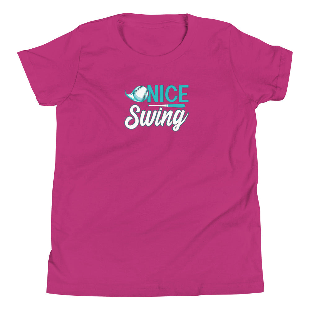 Nice Swing - Youth Short Sleeve Baseball T-Shirt