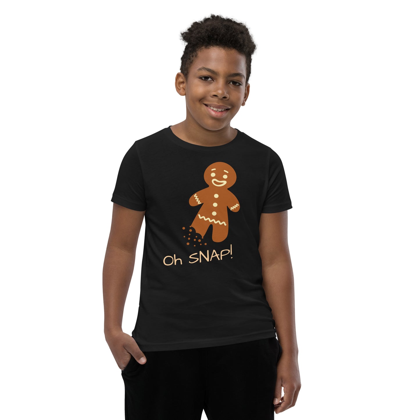 Oh Snap Gingerbread Man - Youth Short Sleeve T-Shirt