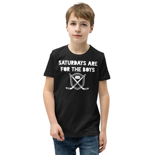 Saturdays Are For The Boys - Hockey Tee - Youth Short Sleeve T-Shirt