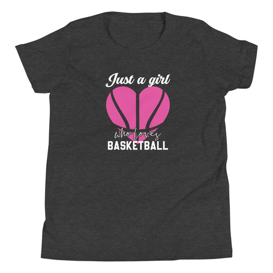 Just A Girl Who Loves Basketball - Youth Short Sleeve Basketball T-Shirt