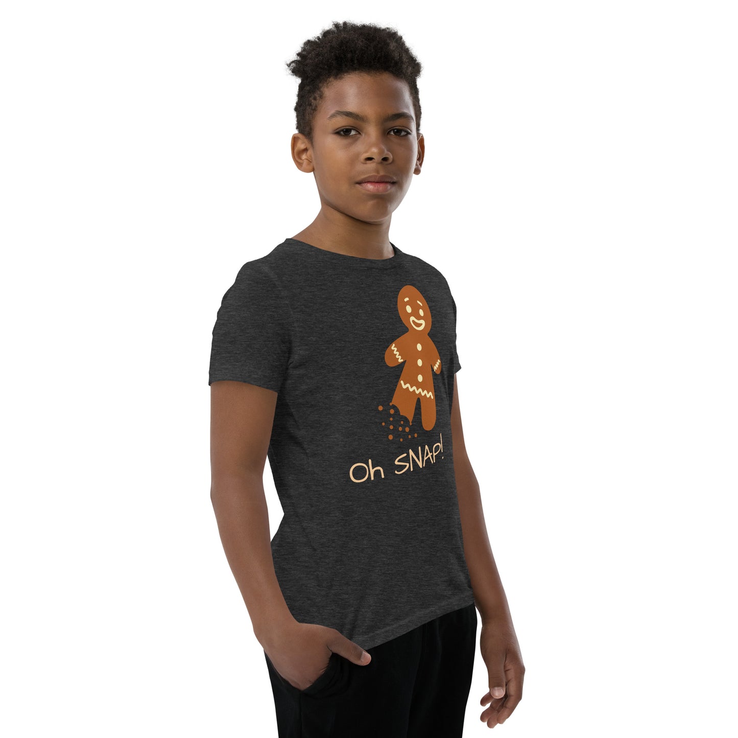 Oh Snap Gingerbread Man - Youth Short Sleeve T-Shirt