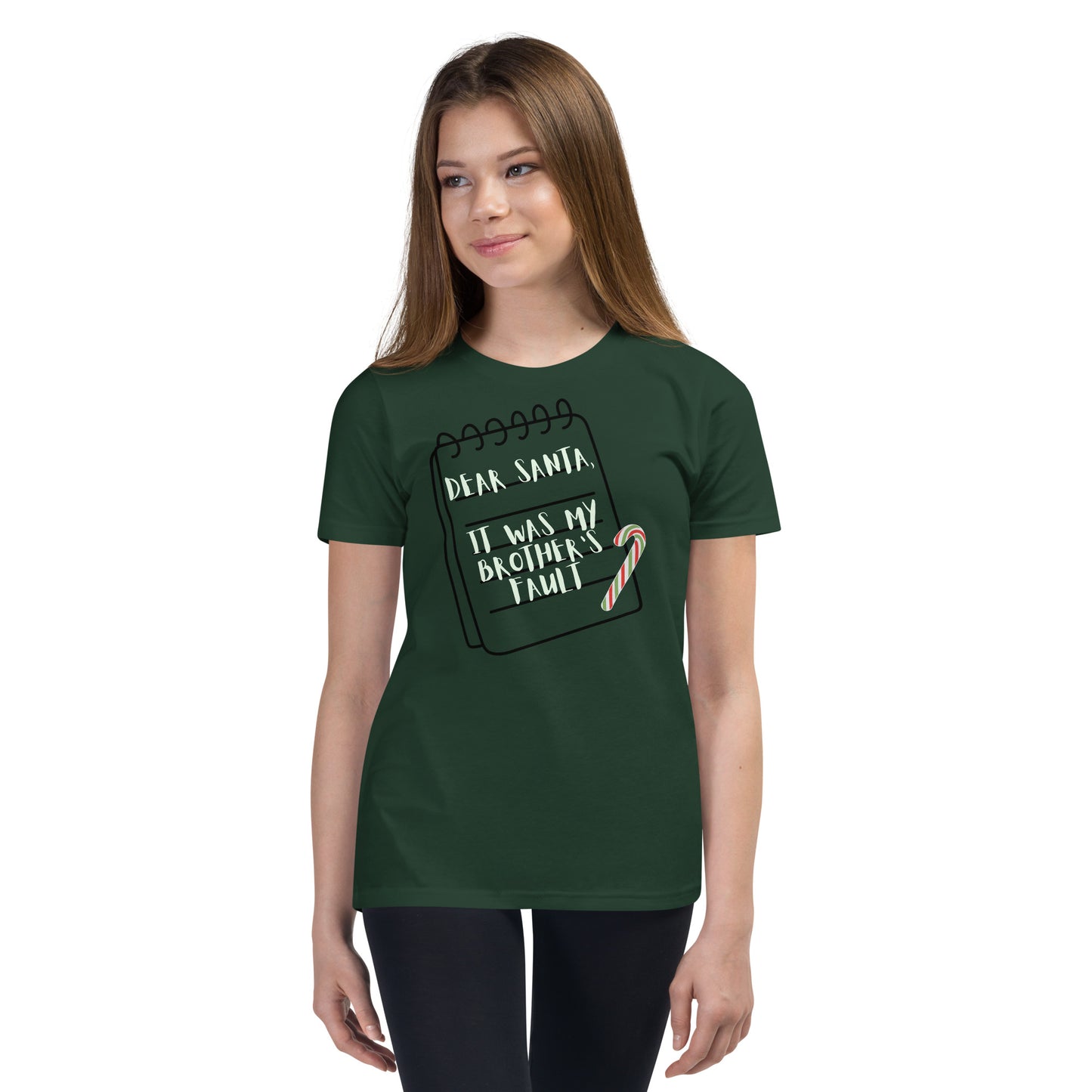 Dear Santa, It Was My Brother's Fault - Youth Short Sleeve T-Shirt