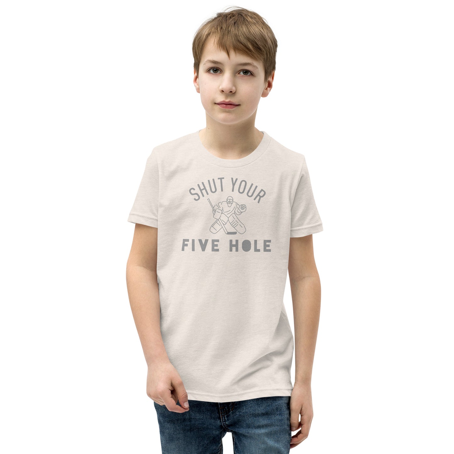 Shut Your Five Hole - Boys Hockey Tee - Youth Short Sleeve T-Shirt