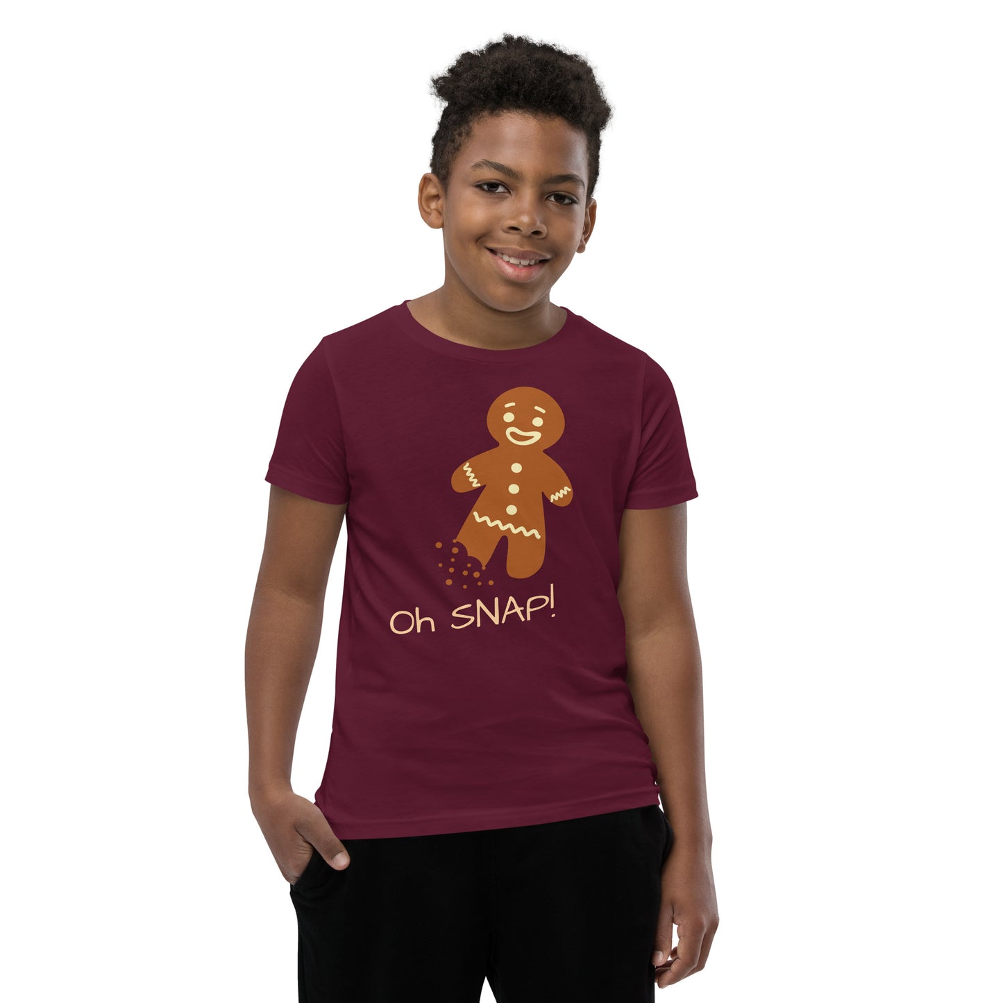 Oh Snap Gingerbread Man - Youth Short Sleeve T-Shirt