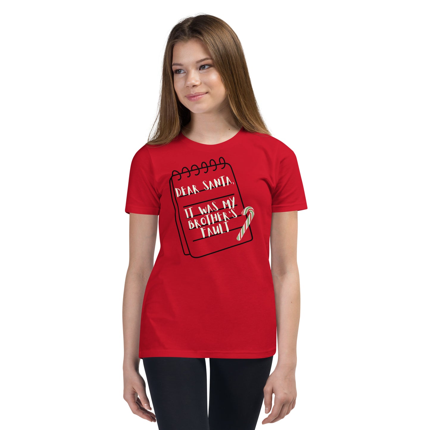 Dear Santa, It Was My Brother's Fault - Youth Short Sleeve T-Shirt