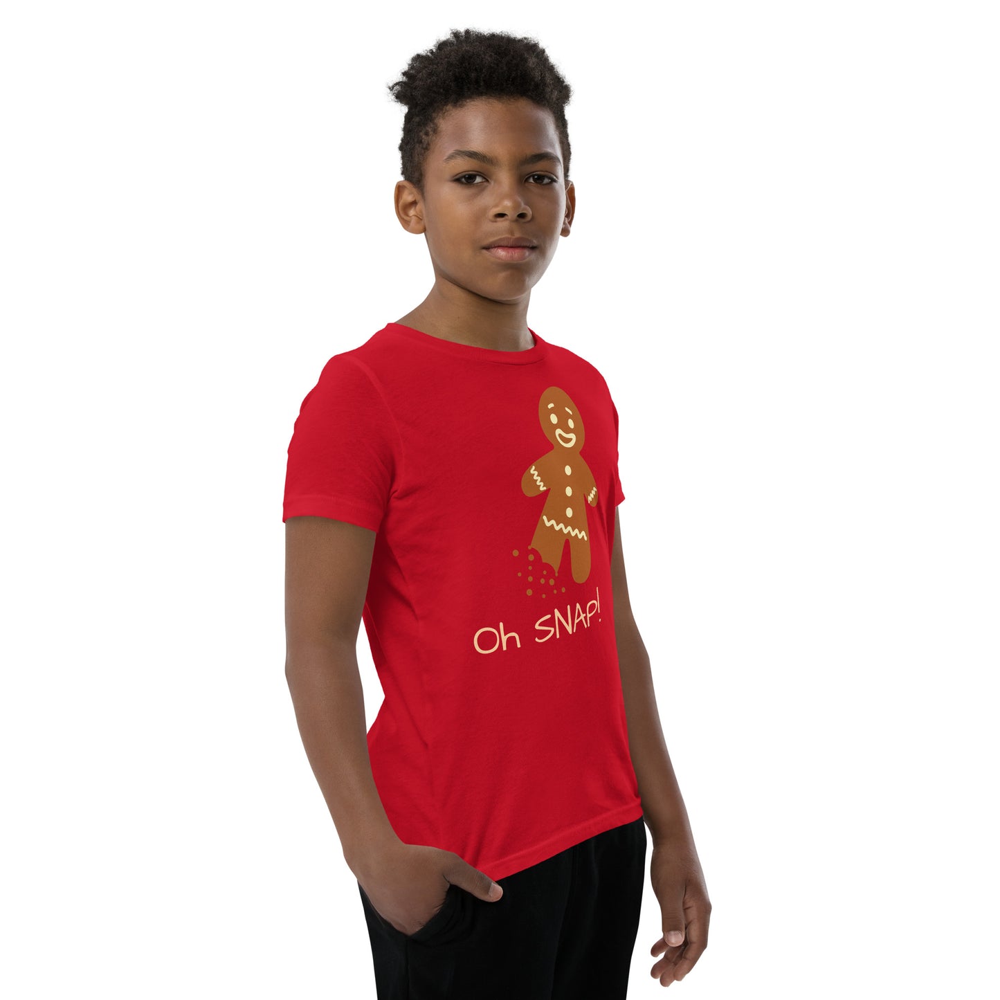 Oh Snap Gingerbread Man - Youth Short Sleeve T-Shirt