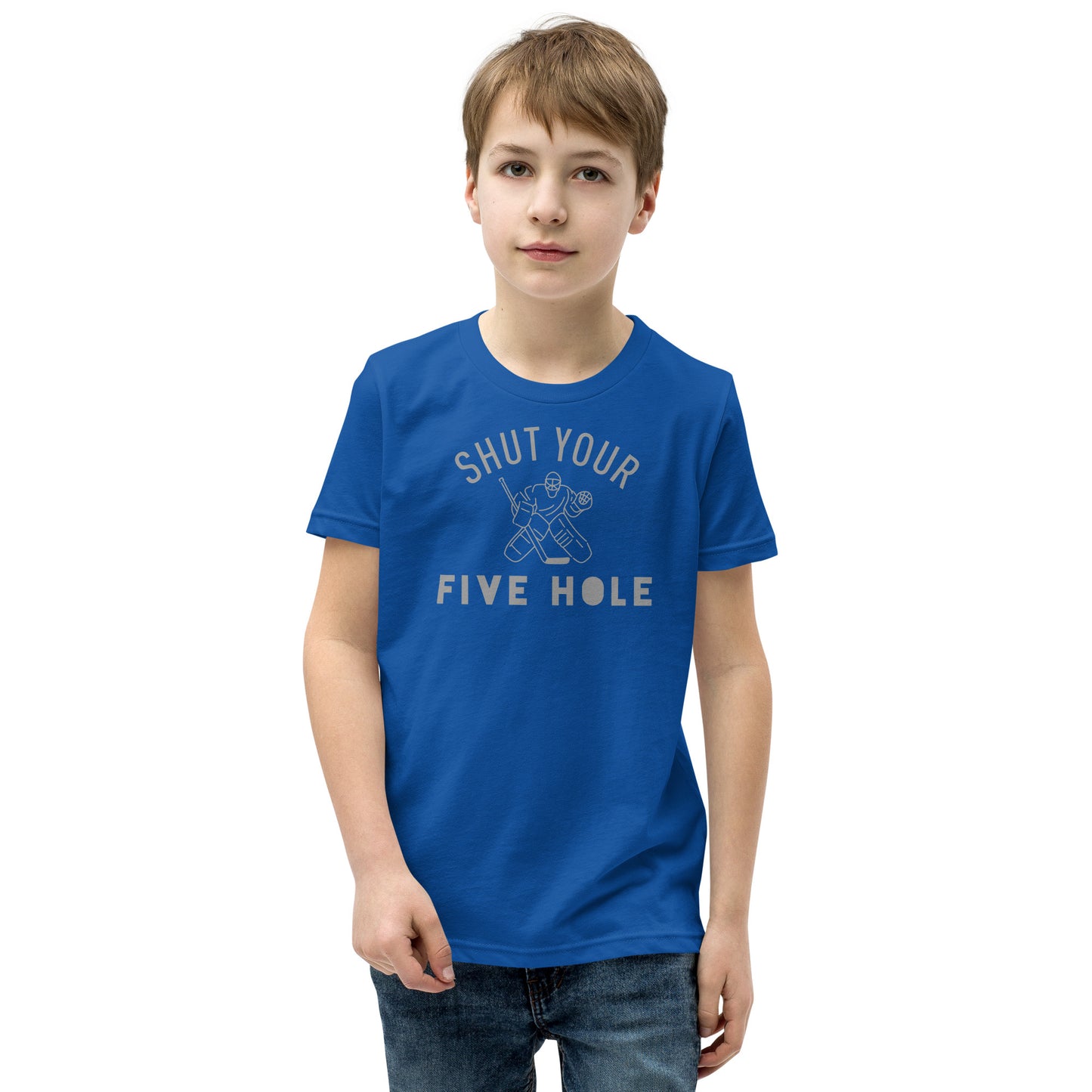 Shut Your Five Hole - Boys Hockey Tee - Youth Short Sleeve T-Shirt